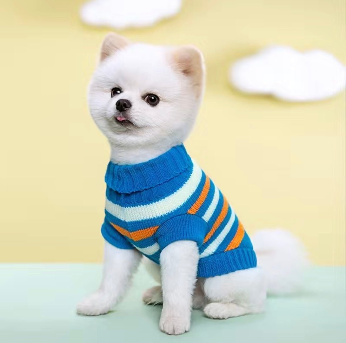 Cute Lapel Collar Striped Sweater for Puppies or Small Dogs - 4 Legs R Us