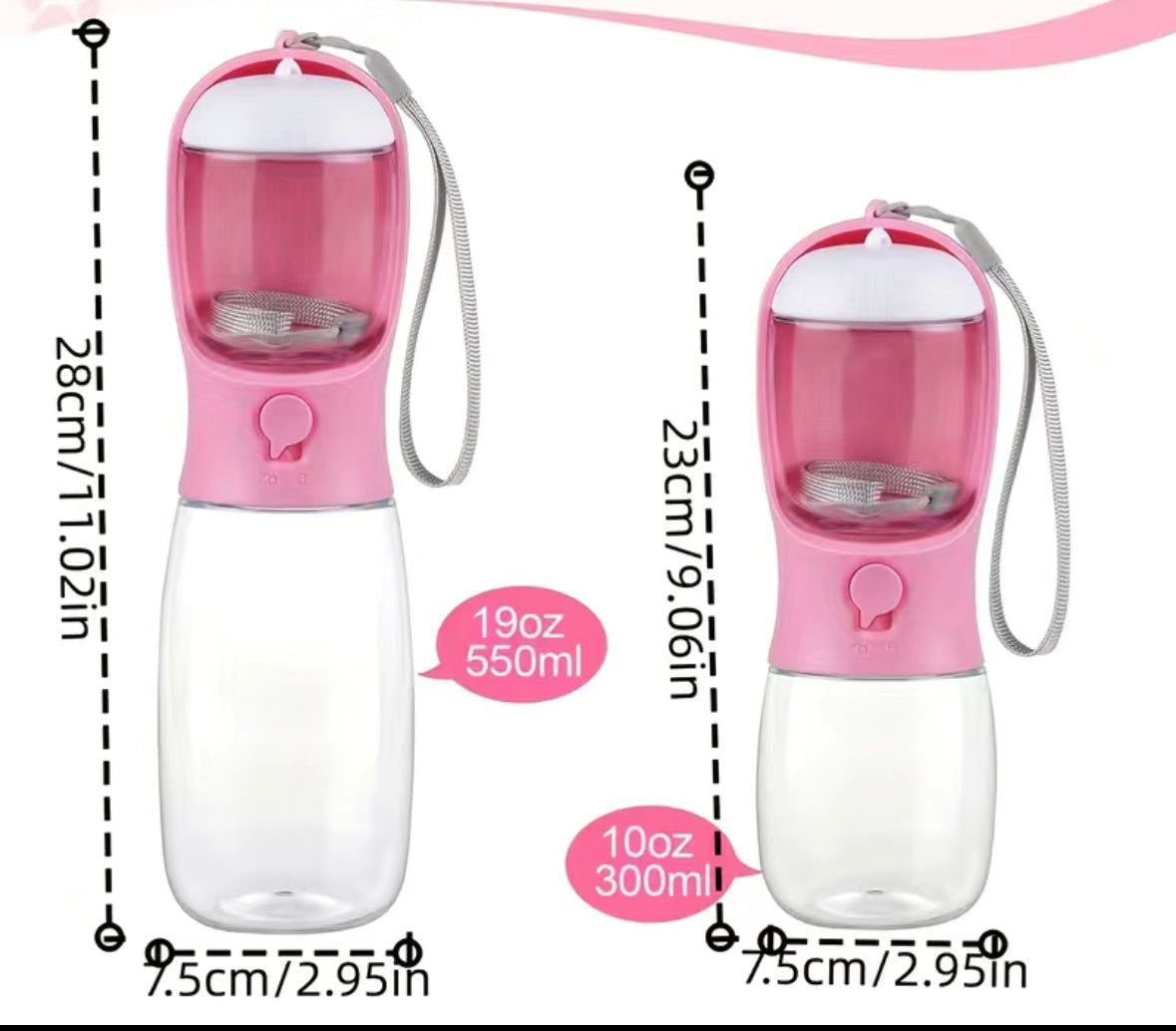 Pet Water Bottle with Food Container - 4 Legs R Us