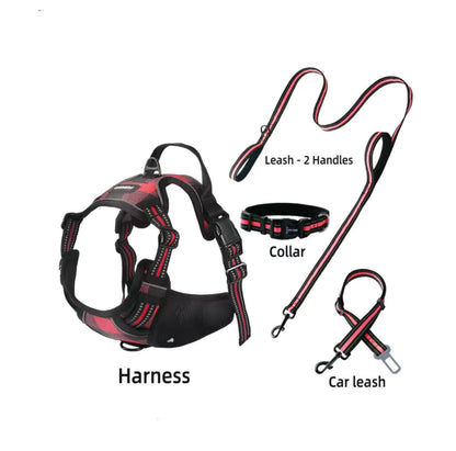 Plaid Reflective 4-in-1 Adjustable Harness Set - 4 Legs R Us