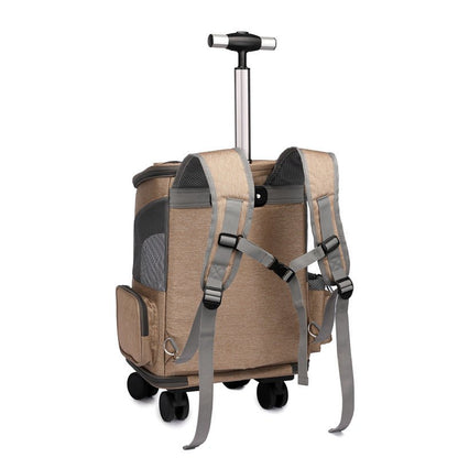 Portable Folding Trolley Pet Backpack - 4 Legs R Us