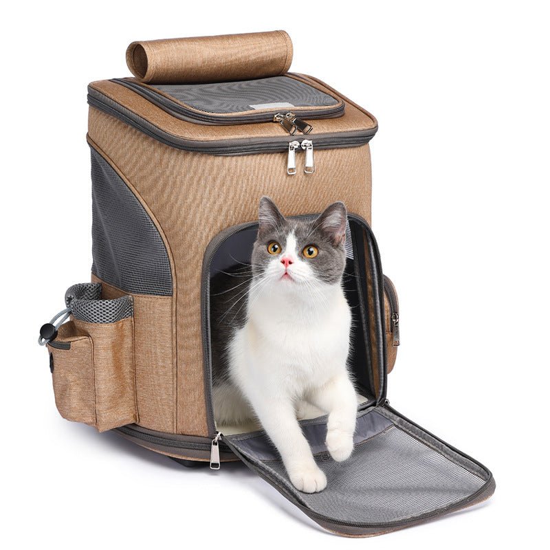 Portable Folding Trolley Pet Backpack - 4 Legs R Us