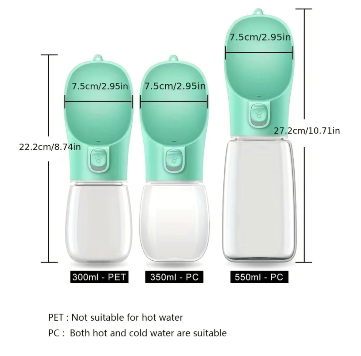 Portable Pet Water Bottle - 4 Legs R Us