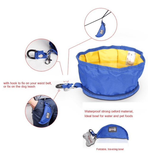Portable Zippered Collapsible Pet Bowl - 4 Legs R Us