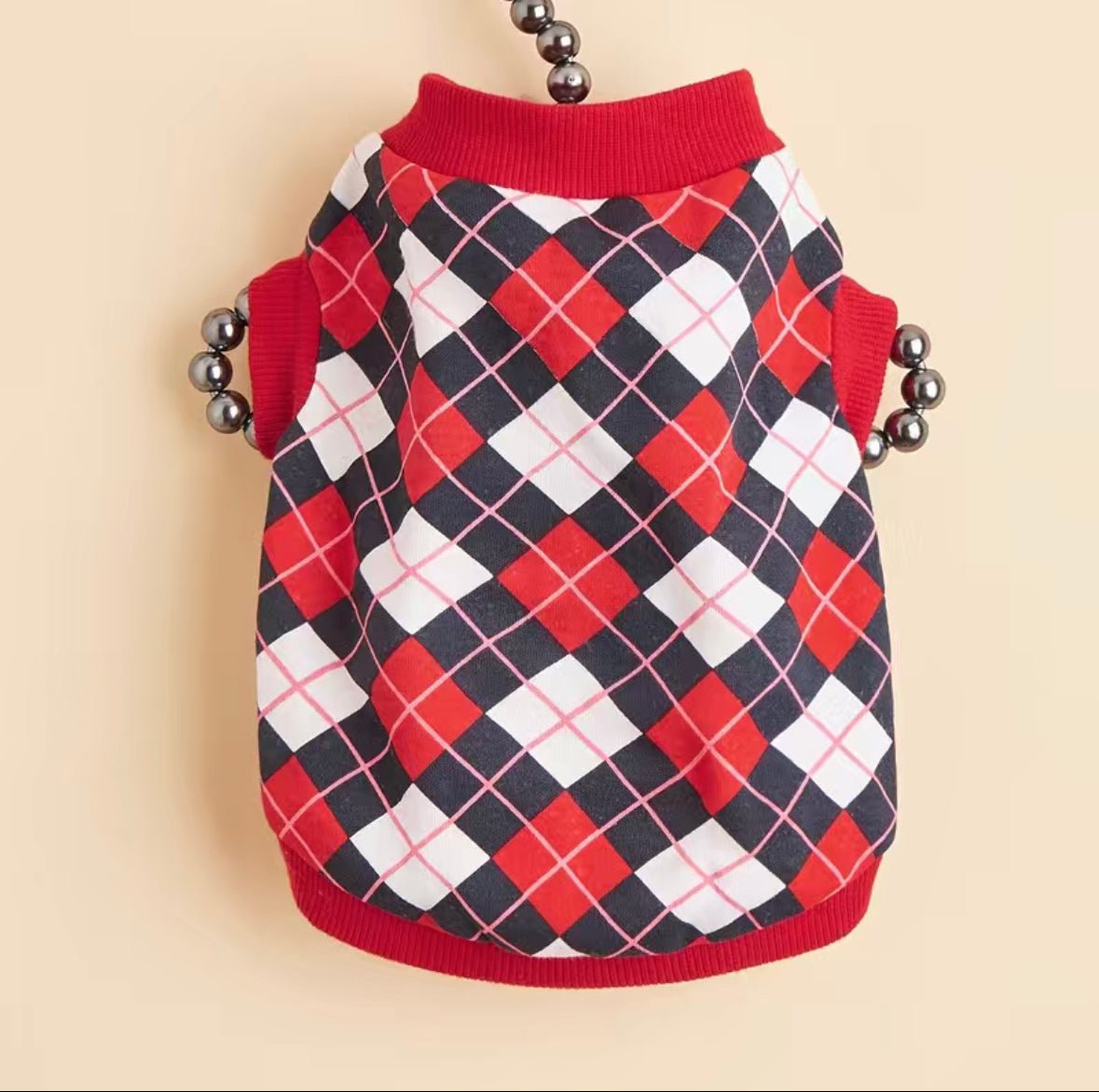 Red Argyle Pet T-Shirt - 4 Legs R Us