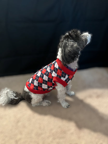 Red Argyle Pet T-Shirt - 4 Legs R Us