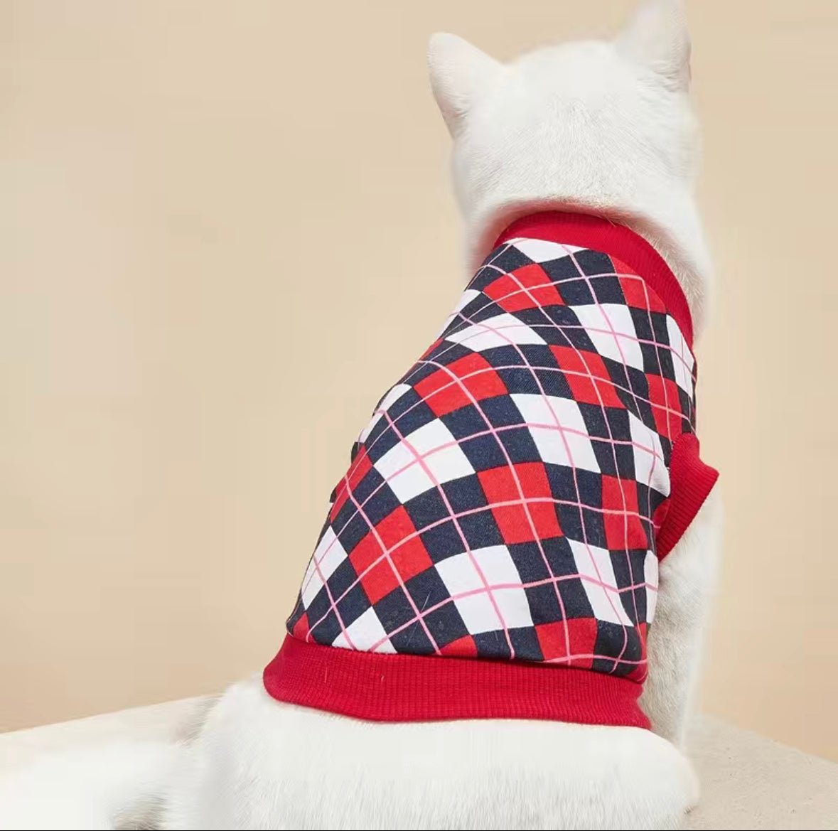 Red Argyle Pet T-Shirt - 4 Legs R Us