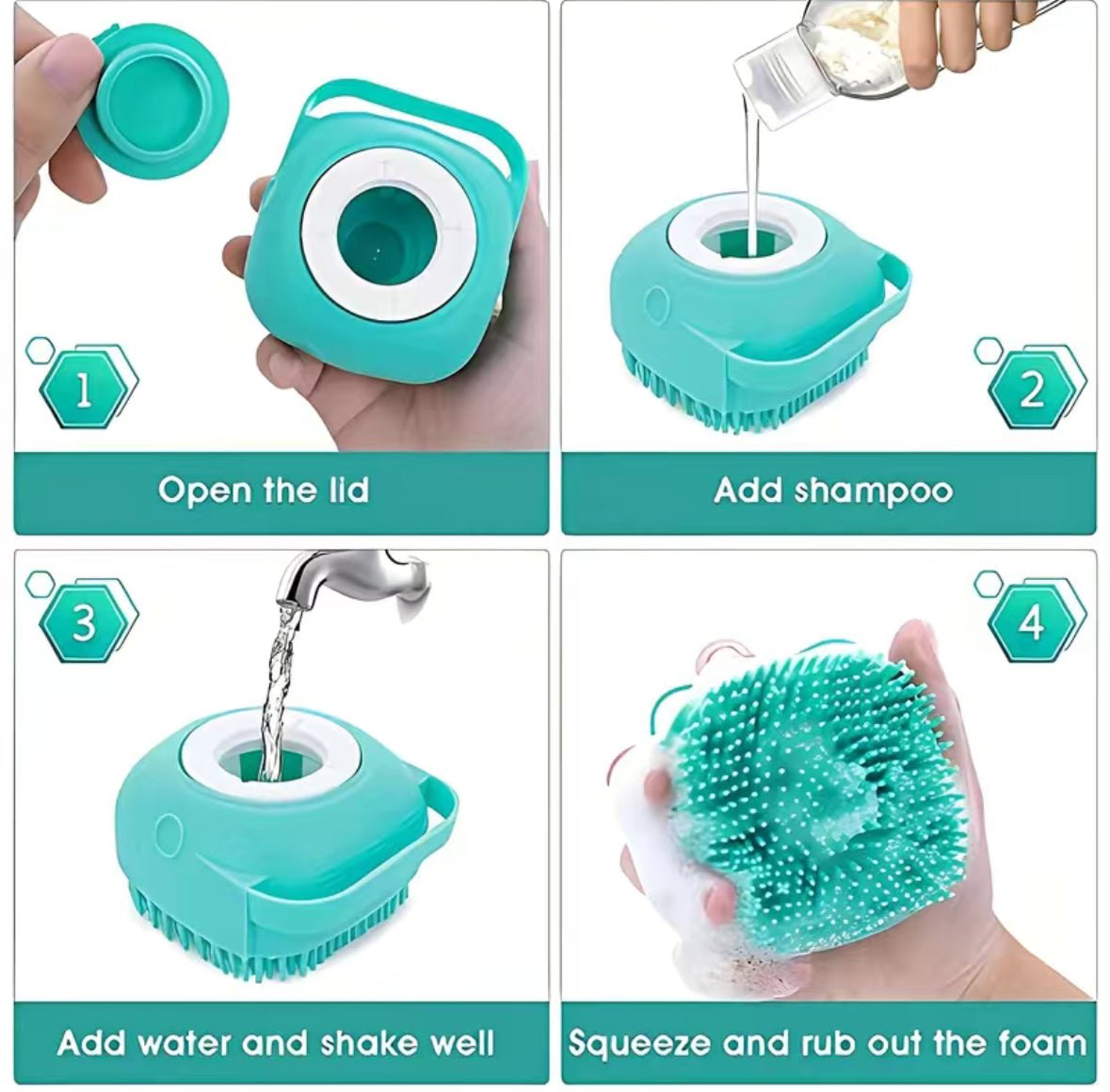 Silicon Pet Bath Brush - 4 Legs R Us