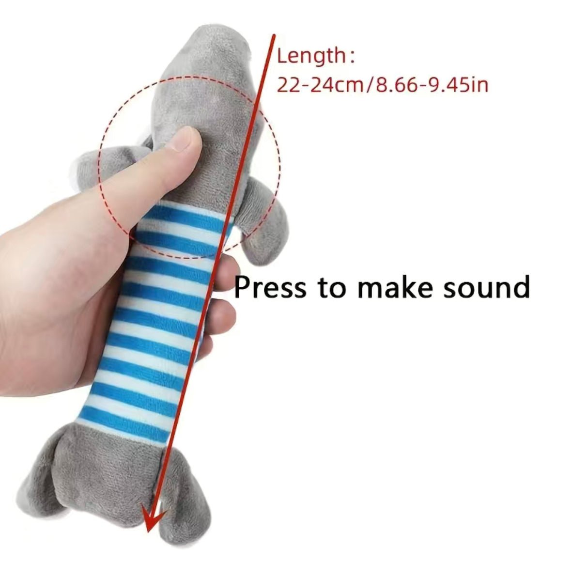 Squeaky Animal Shaped Plush Chew Toy - 4 Legs R Us