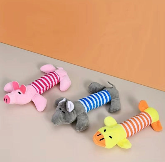 Squeaky Animal Shaped Plush Chew Toy - 4 Legs R Us